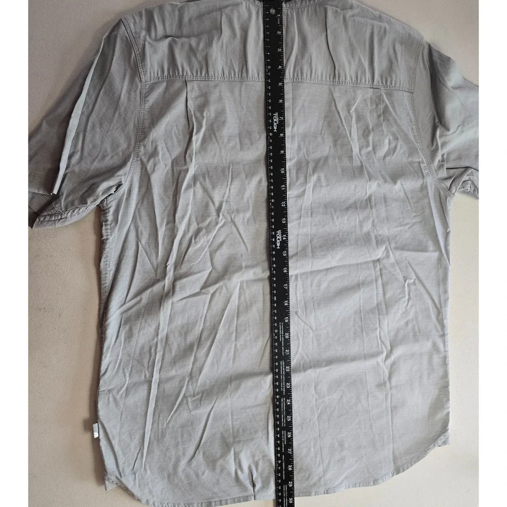 The North Face Button Down Shirt Men's L Gray Short Sleeve Collar Pocket